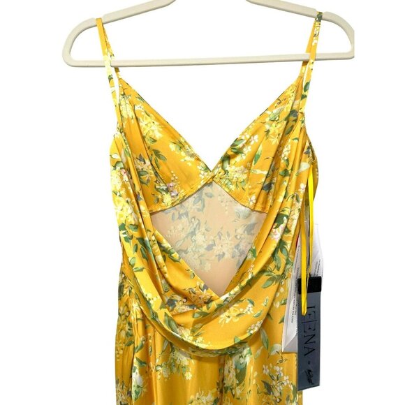 Mac Duggal Yellow Floral Backless Formal Gown Maxi Dress NWT Sz 0 - Picture 7 of 11